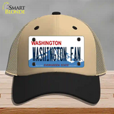 Washington Fan Novelty License Plate Hat Mesh / Khaki|Black