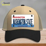 Washington State Univ Novelty License Plate Hat Mesh / Khaki|Black