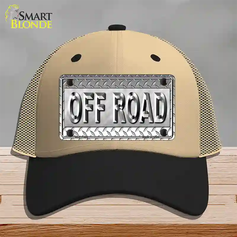 Off Road Novelty License Plate Hat Mesh / Khaki|Black