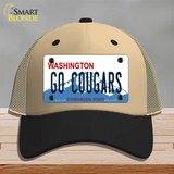 Go Cougars Washington Novelty License Plate Hat Mesh / Khaki|Black