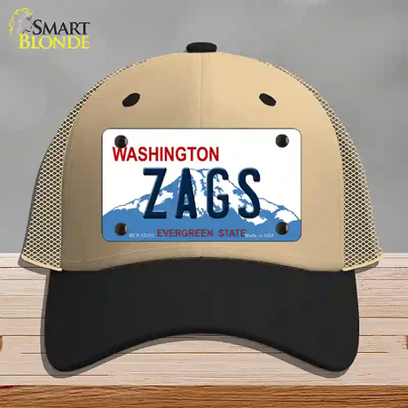 Zags Novelty License Plate Hat Mesh / Khaki|Black