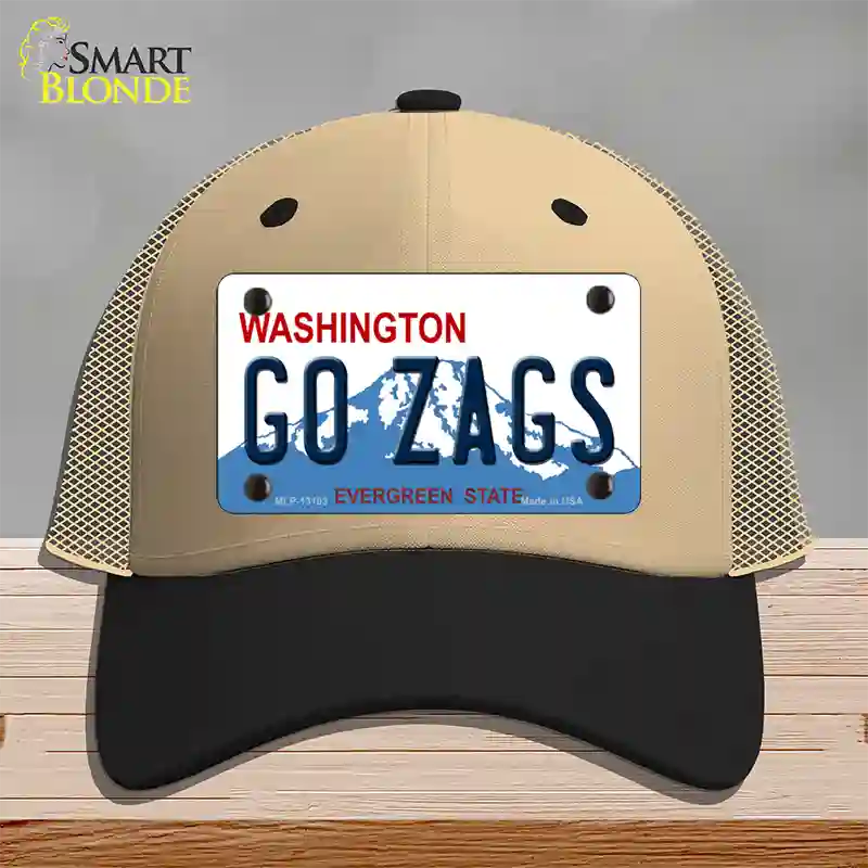 Go Zags Novelty License Plate Hat Mesh / Khaki|Black