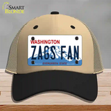 Zags Fan Novelty License Plate Hat Mesh / Khaki|Black