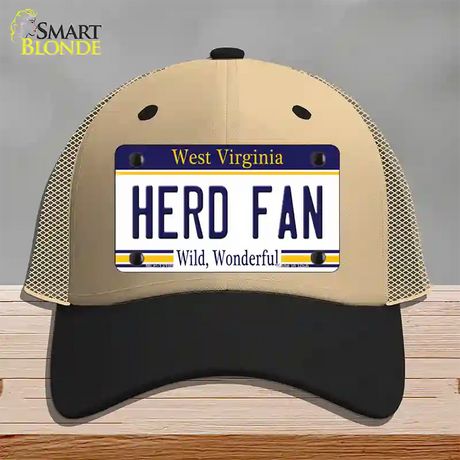 Herd Fan Novelty License Plate Hat Mesh / Khaki|Black