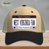 West Virginia Fan Novelty License Plate Hat Mesh / Khaki|Black