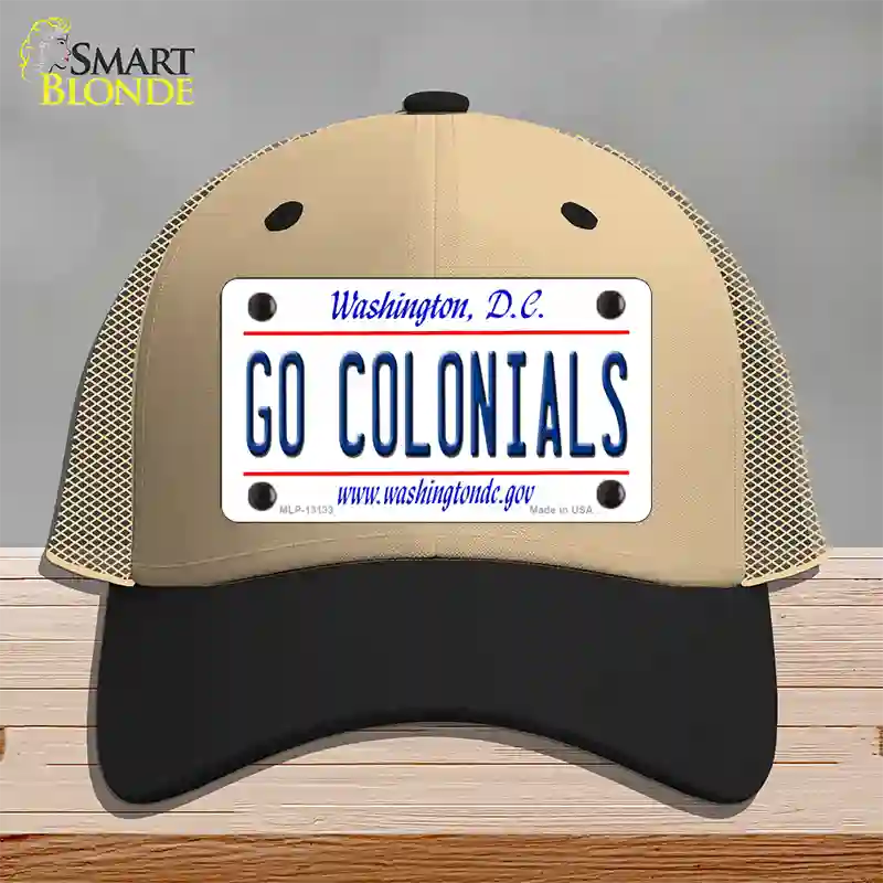 Go Colonials Novelty License Plate Hat Mesh / Khaki|Black