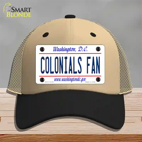 Colonials Fan Novelty License Plate Hat Mesh / Khaki|Black