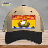 New Brunswick Canada Flag Novelty License Plate Hat Mesh / Khaki|Black