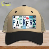 Packers Strip Art Novelty License Plate Hat Tag Mesh / Khaki|Black