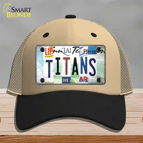 Titans Strip Art Novelty License Plate Hat Tag Mesh / Khaki|Black