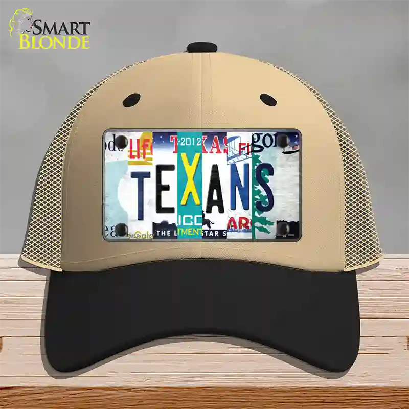 Texans Strip Art Novelty License Plate Hat Tag Mesh / Khaki|Black