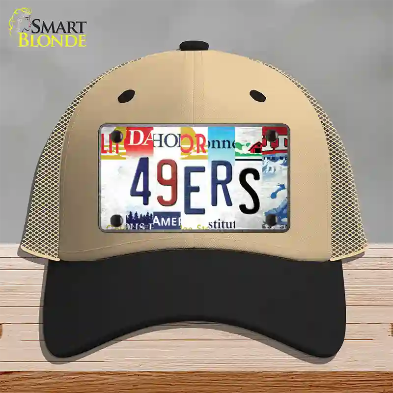 49ers Strip Art Novelty License Plate Hat Tag Mesh / Khaki|Black