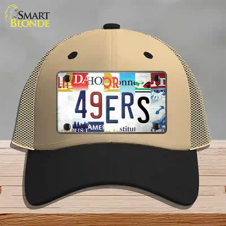 49ers Strip Art Novelty License Plate Hat Tag Mesh / Khaki|Black