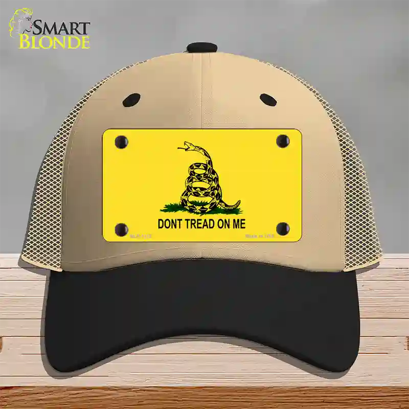 Dont Tread On Me Yellow Novelty License Plate Hat Mesh / Khaki|Black