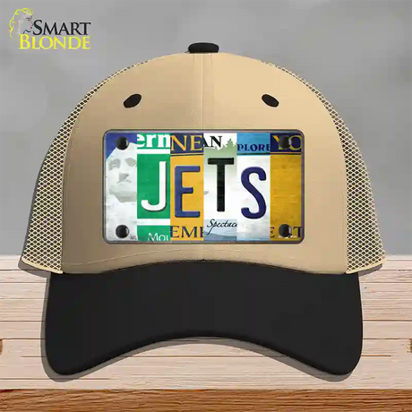 Jets Strip Art Novelty License Plate Hat Tag Mesh / Khaki|Black