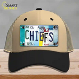 Chiefs Strip Art Novelty License Plate Hat Tag Mesh / Khaki|Black