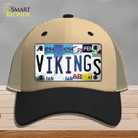 Vikings Strip Art Novelty License Plate Hat Tag Mesh / Khaki|Black