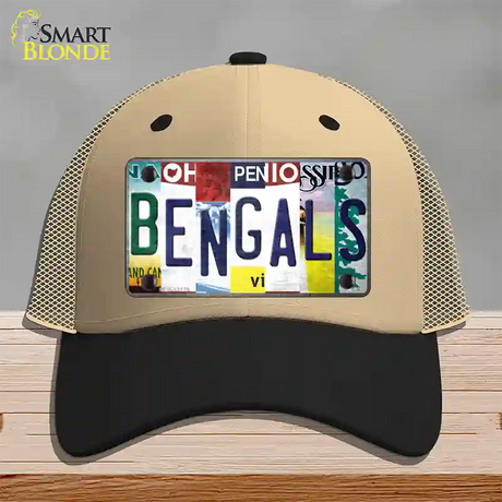 Bengals Strip Art Novelty License Plate Hat Tag Mesh / Khaki|Black