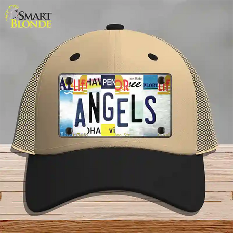 Angels Strip Art Novelty License Plate Hat Tag Mesh / Khaki|Black