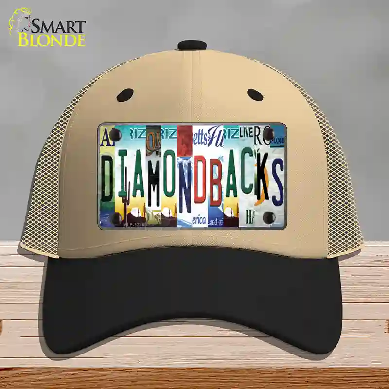 Diamondbacks Strip Art Novelty License Plate Hat Tag Mesh / Khaki|Black