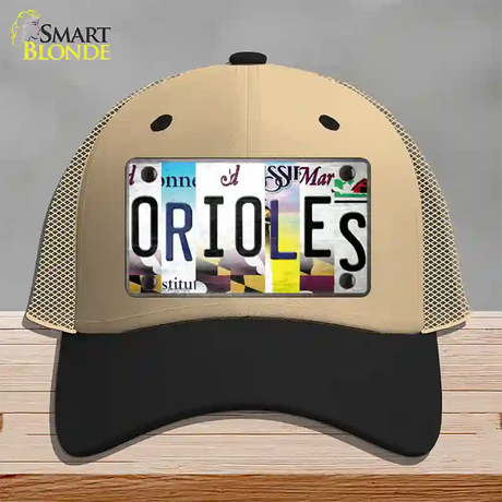 Orioles Strip Art Novelty License Plate Hat Tag Mesh / Khaki|Black