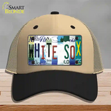 White Sox Strip Art Novelty License Plate Hat Tag Mesh / Khaki|Black