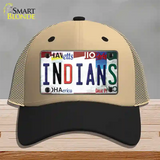 Indians Strip Art Novelty License Plate Hat Tag Mesh / Khaki|Black