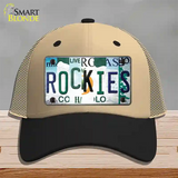 Rockies Strip Art Novelty License Plate Hat Tag Mesh / Khaki|Black