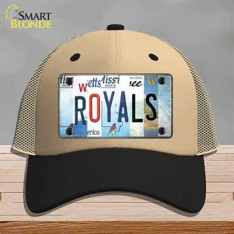 Royals Strip Art Novelty License Plate Hat Tag Mesh / Khaki|Black