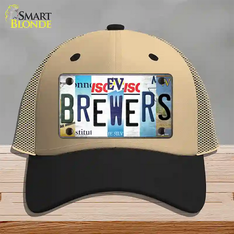 Brewers Strip Art Novelty License Plate Hat Tag Mesh / Khaki|Black