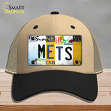 Mets Strip Art Novelty License Plate Hat Tag Mesh / Khaki|Black