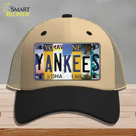 Yankees Strip Art Novelty License Plate Hat Tag Mesh / Khaki|Black