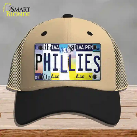 Phillies Strip Art Novelty License Plate Hat Tag Mesh / Khaki|Black