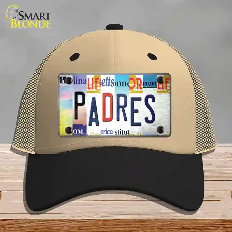 Padres Strip Art Novelty License Plate Hat Tag Mesh / Khaki|Black