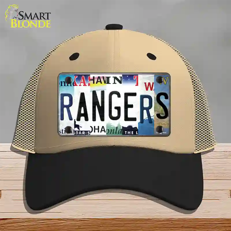 Rangers Strip Art Novelty License Plate Hat Tag Mesh / Khaki|Black