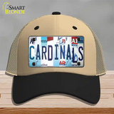 Cardinals Baseball Strip Art Novelty License Plate Hat Tag Mesh / Khaki|Black