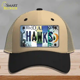 Hawks Strip Art Novelty License Plate Hat Tag Mesh / Khaki|Black