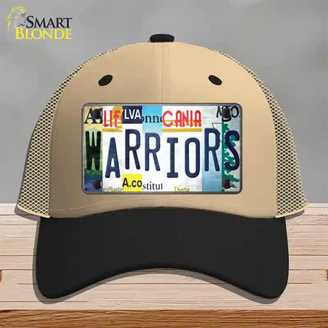 Warriors Strip Art Novelty License Plate Hat Tag Mesh / Khaki|Black