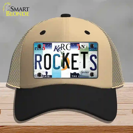 Rockets Strip Art Novelty License Plate Hat Tag Mesh / Khaki|Black