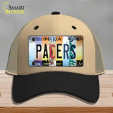 Pacers Strip Art Novelty License Plate Hat Tag Mesh / Khaki|Black