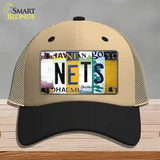 Nets Strip Art Novelty License Plate Hat Tag Mesh / Khaki|Black