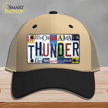 Thunder Strip Art Novelty License Plate Hat Tag Mesh / Khaki|Black