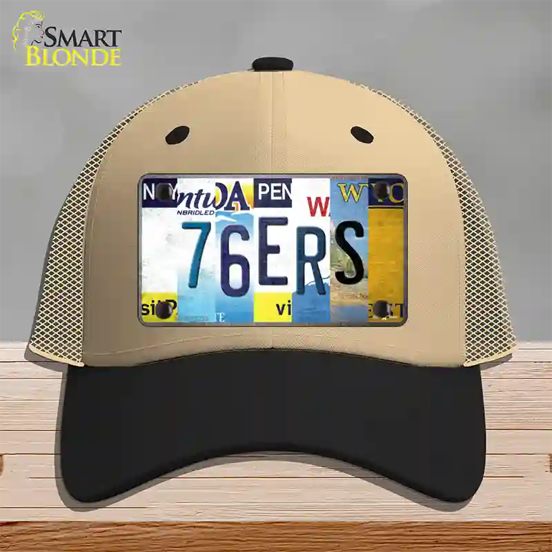 76ers Strip Art Novelty License Plate Hat Tag Mesh / Khaki|Black