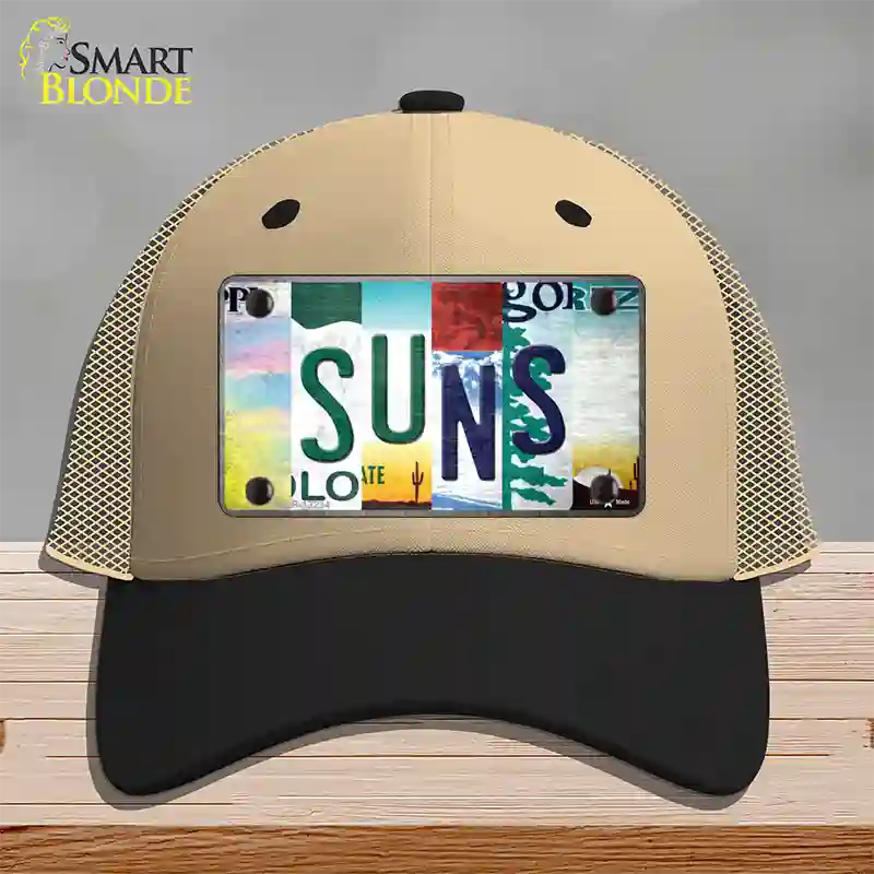 Suns Strip Art Novelty License Plate Hat Tag Mesh / Khaki|Black