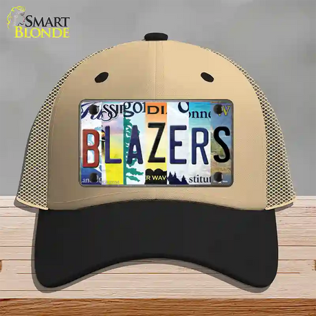 Blazers Strip Art Novelty License Plate Hat Tag Mesh / Khaki|Black