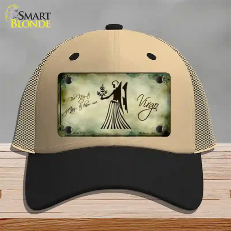 Virgo Zodiac Novelty License Plate Hat Mesh / Khaki|Black