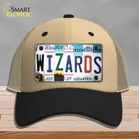 Wizards Strip Art Novelty License Plate Hat Tag Mesh / Khaki|Black