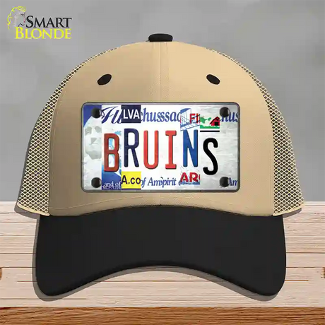 Bruins Strip Art Novelty License Plate Hat Tag Mesh / Khaki|Black