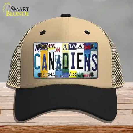 Canadiens Strip Art Novelty License Plate Hat Tag Mesh / Khaki|Black