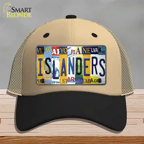 Islanders Strip Art Novelty License Plate Hat Tag Mesh / Khaki|Black